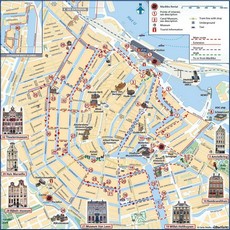 Карта центра Амстердама