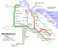 Карта метро Амстердама